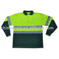 high visibility reflective safety long sleeve polo shirt